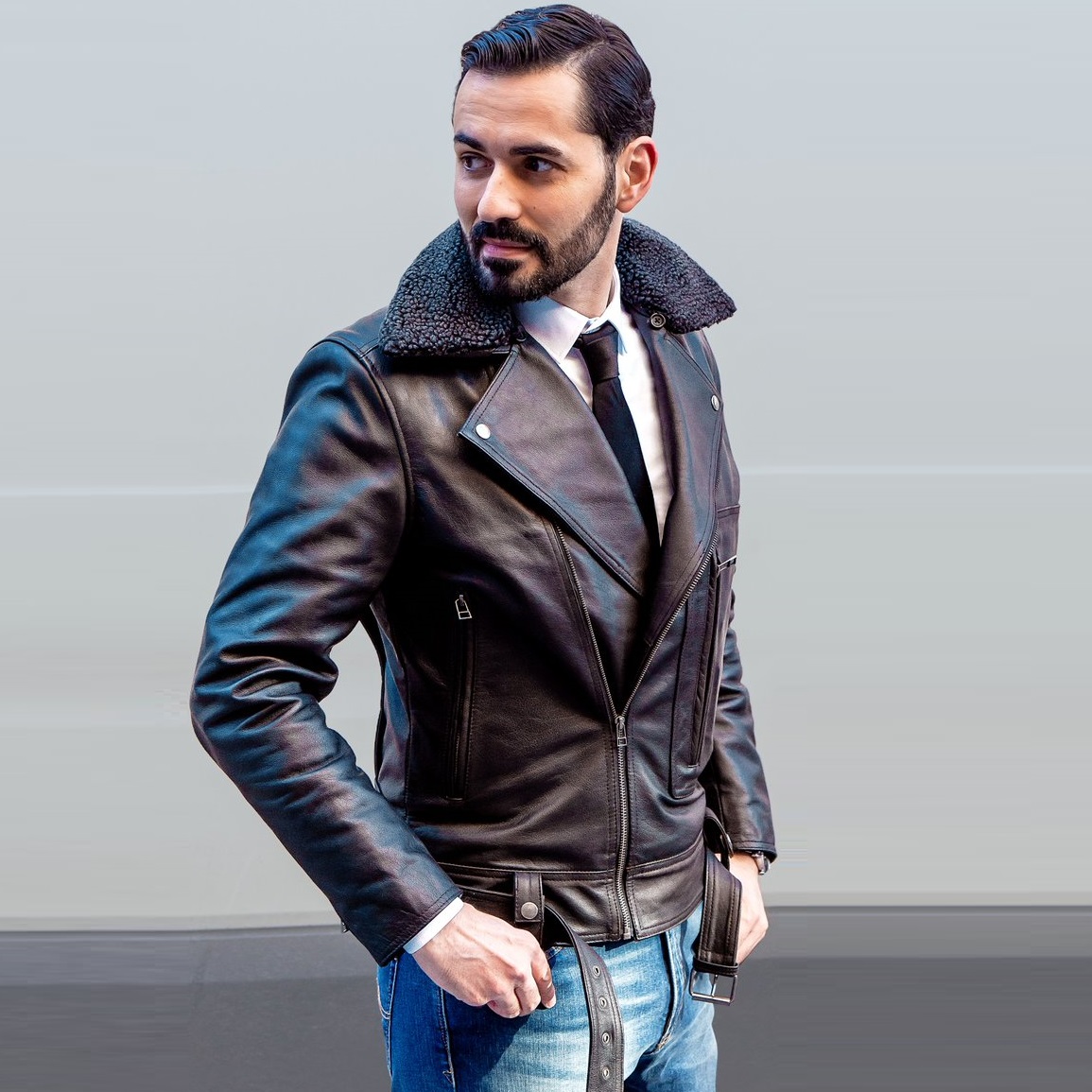 Mens Sledgehammer Brown Leather Trench Coat