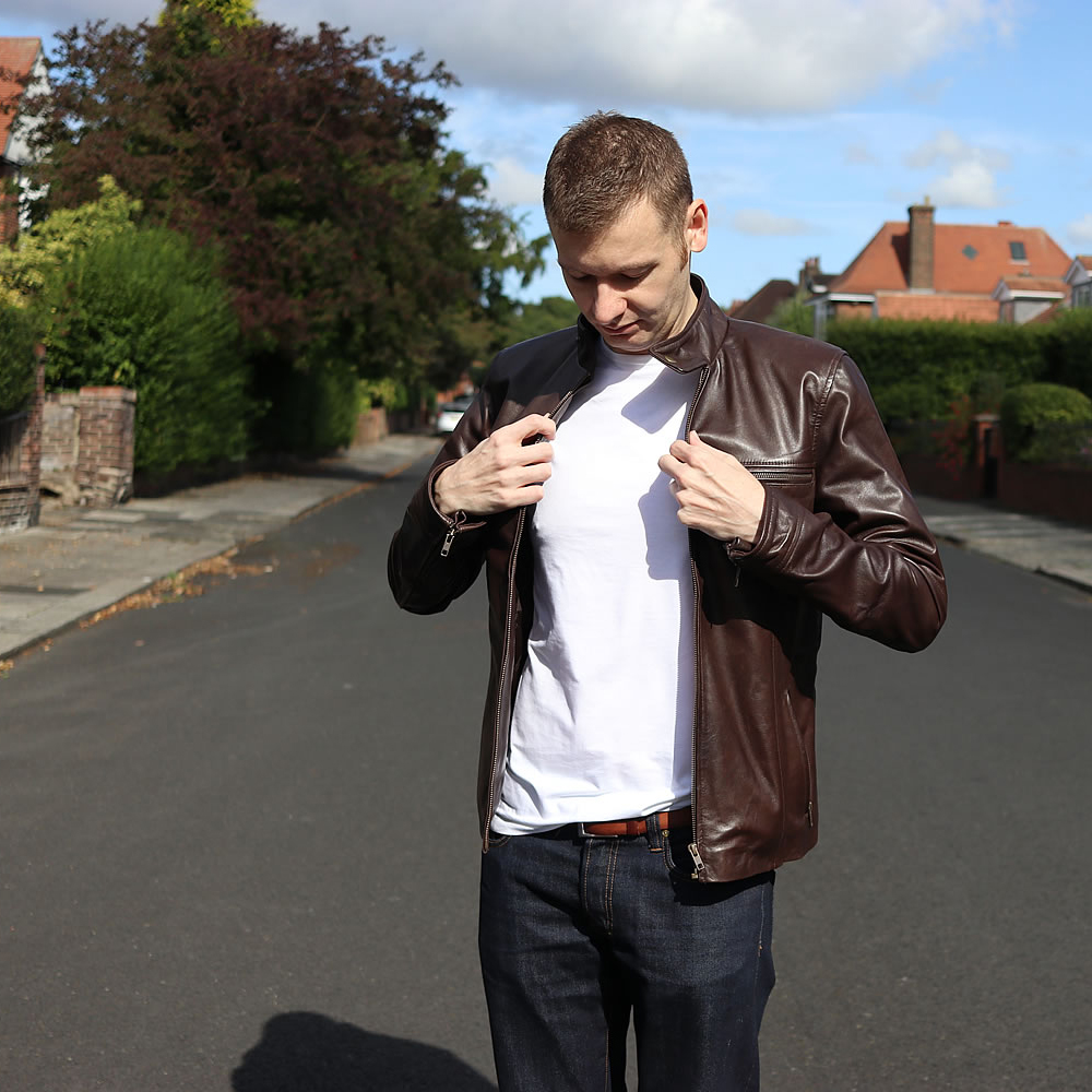 Mens Sledgehammer Brown Leather Trench Coat