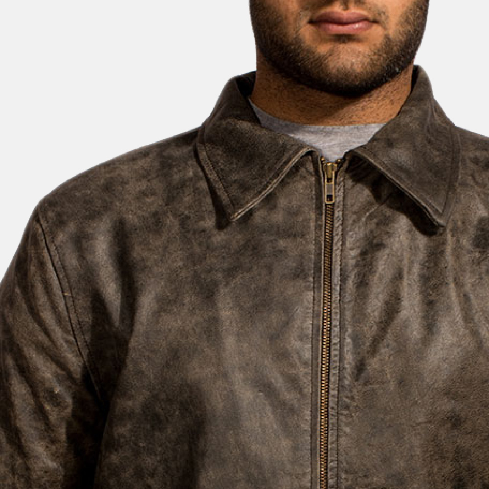 Mens Dust Black Leather Jacket