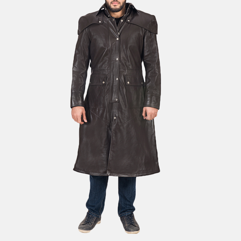 Men's Alexander Brown Leather Duster